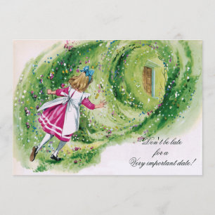 Alice in Wonderland Baby Shower Don't Be Late Invitation