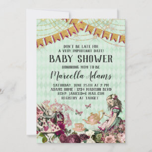Alice in Wonderland Baby Shower Invitation