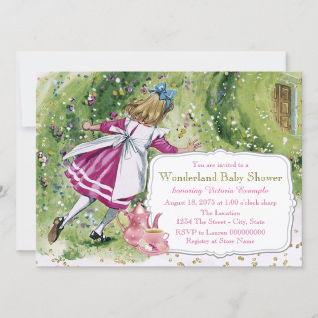 Alice in Wonderland Baby Shower Invitation (Front)