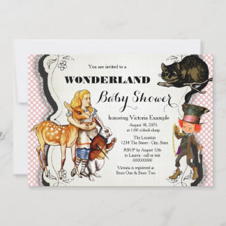 Alice in Wonderland Baby Shower Invitation