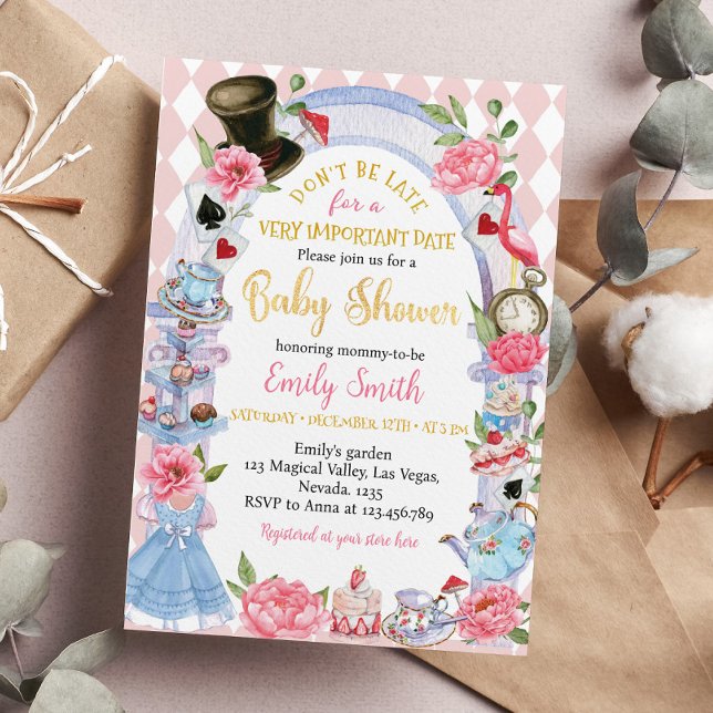 Alice in Wonderland Baby Shower Invitation (Creator Uploaded)