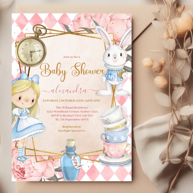Alice in Wonderland  Baby Shower Invitation (Creator Uploaded)