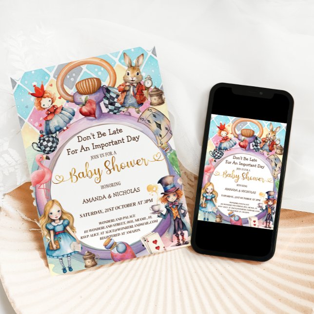 Alice in Wonderland Baby Shower  Invitation (Creator Uploaded)