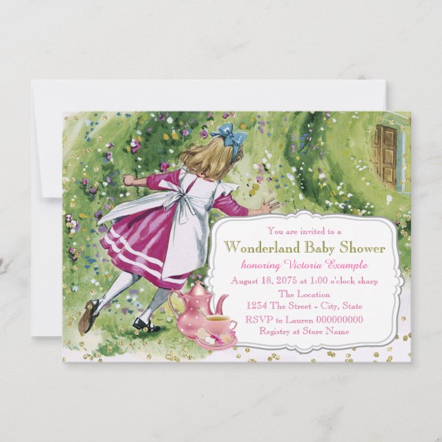 Alice in Wonderland Baby Shower Invitation (Front)