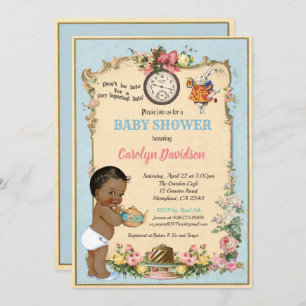Alice in Wonderland Baby Shower Invitation African