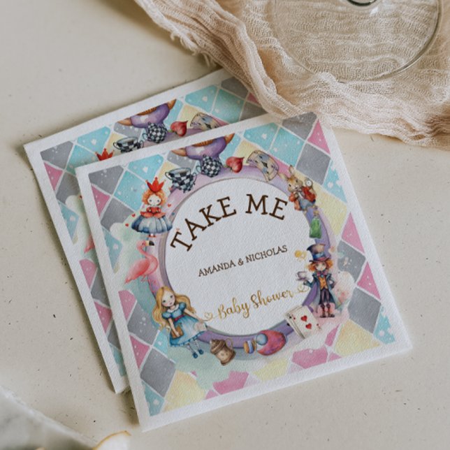 Alice in wonderland baby shower napkin (Creator Uploaded)