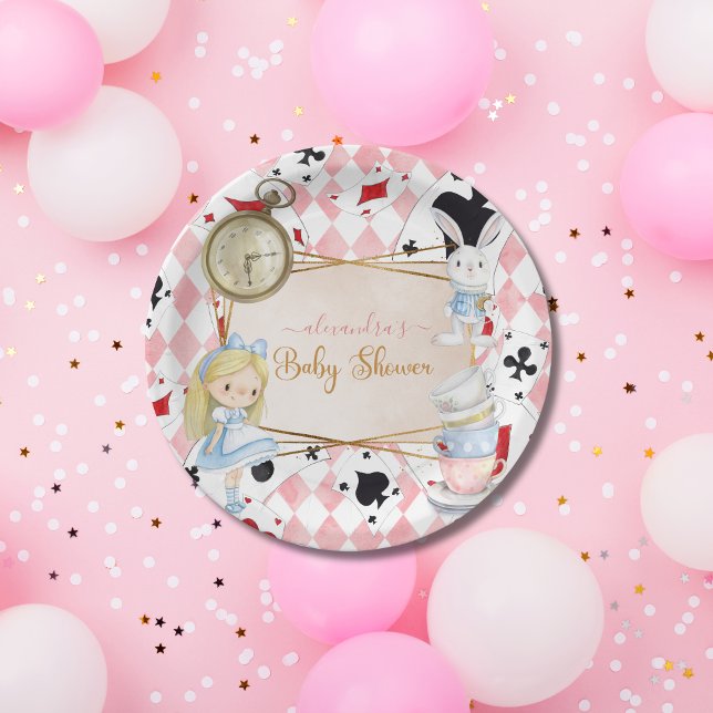 Alice in Wonderland  Baby Shower Paper Plate (Creator Uploaded)