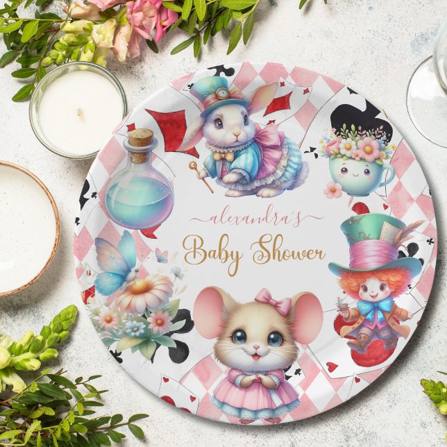 Alice in Wonderland  Baby Shower Paper Plate (Creator Uploaded)
