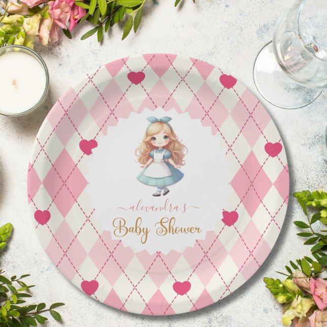 Alice in Wonderland  Baby Shower Paper Plate (Creator Uploaded)