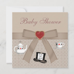 Alice in Wonderland Baby Shower Tea Party Invites