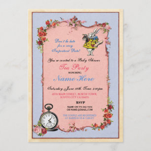 Alice In Wonderland Baby Shower Teapot Invitation