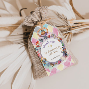Alice in wonderland baby shower thank you gift tags