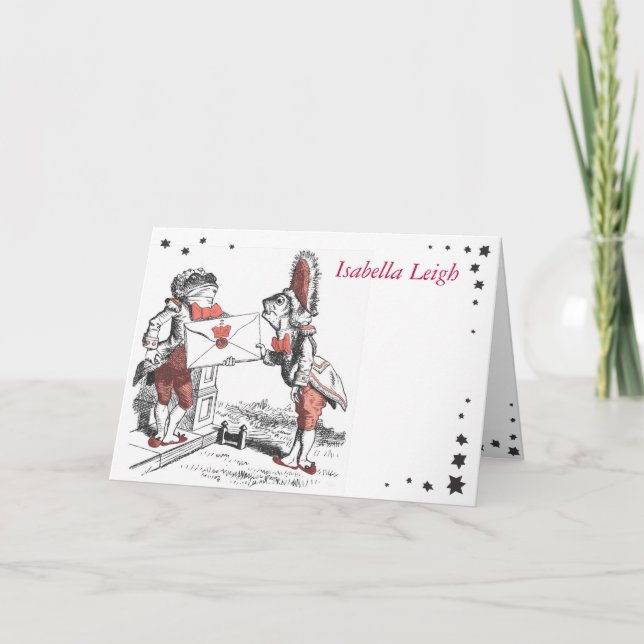 Alice In Wonderland Bat Mitzvah Thank You Card (Front)