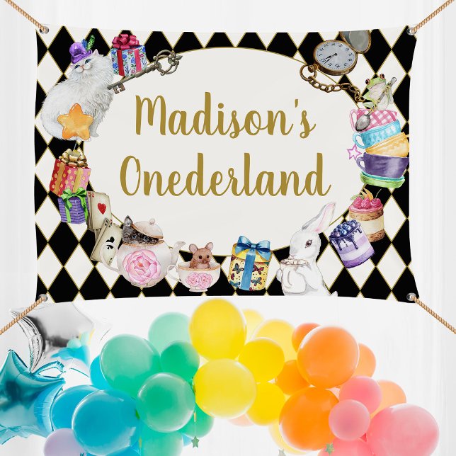 Alice in Wonderland Birthday Banner, 1st Birthday Banner (Creator Uploaded)
