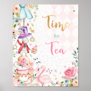 Alice In Wonderland Birthday Decor Tea Time Sign