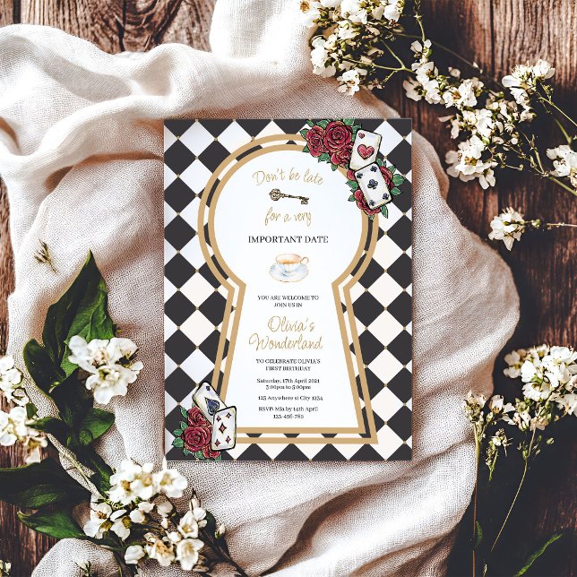 Alice in wonderland birthday invitation (Creator Uploaded)