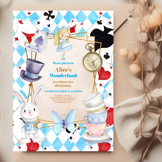  Alice in Wonderland  Birthday  Invitation (Creator Uploaded)