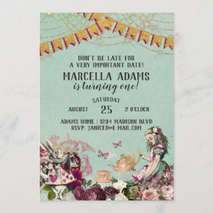 Alice in Wonderland Birthday Invitation