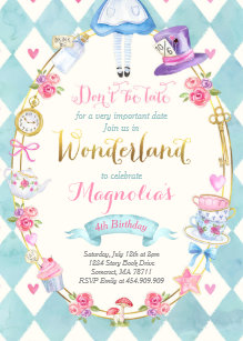 Alice In Wonderland Invitations Zazzle Au