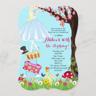 Alice in Wonderland Birthday Invitations