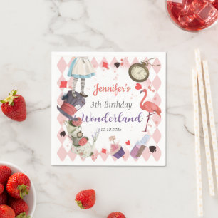 Alice in Wonderland Birthday   Napkin