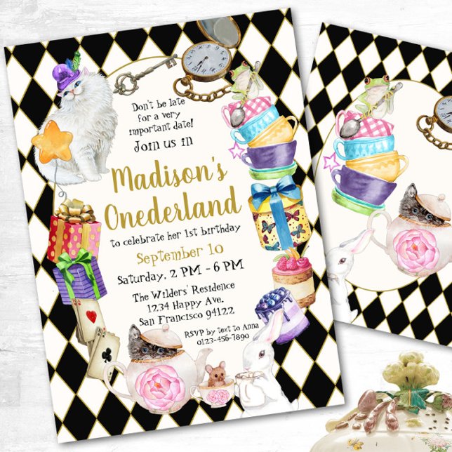 Alice in Wonderland Birthday Onederland Invitation (Creator Uploaded)