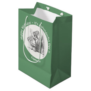 Alice in Wonderland Birthday or Other Party Event Medium Gift Bag