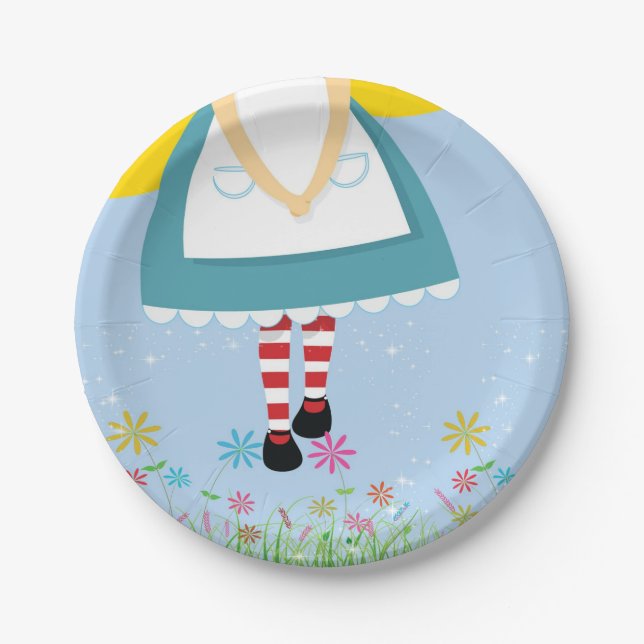 Alice in Wonderland Birthday paper plates (Front)