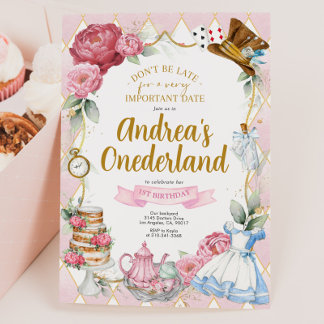 Alice in Wonderland Birthday Party Invitation