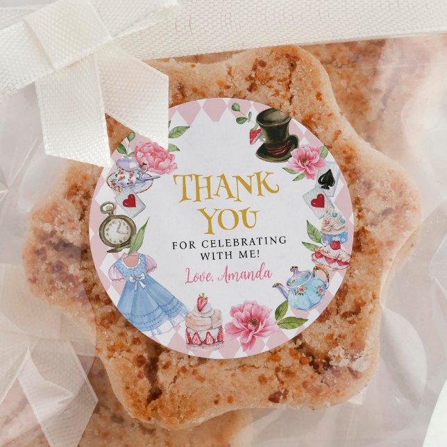 Alice in Wonderland Birthday Sticker Labels (Creator Uploaded)