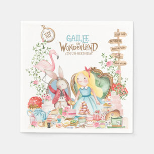 Alice in Wonderland Birthday Tea Party Invitations Napkin