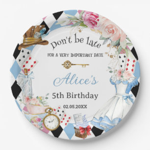 Alice in Wonderland Birthday Tea Party  Paper Plate