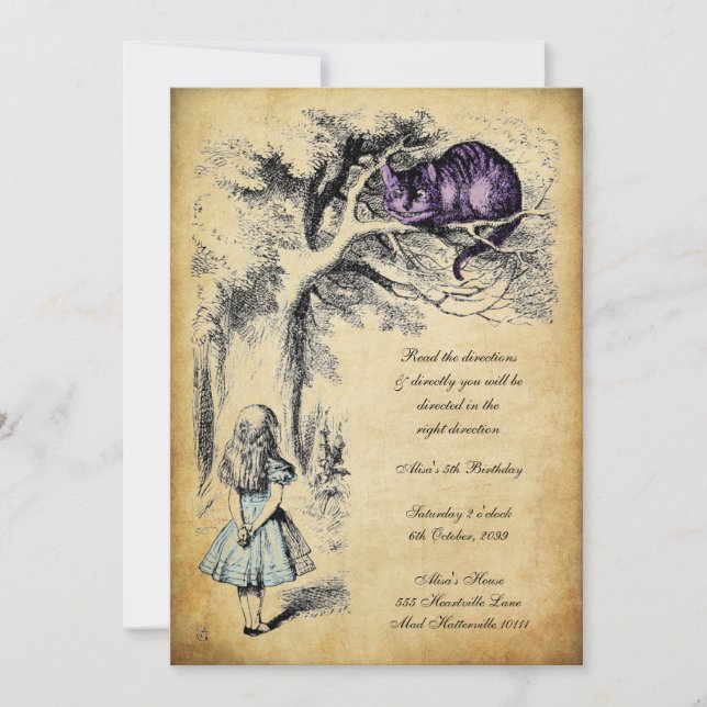 Alice in Wonderland Birthday UnBirthday Invitation (Front)