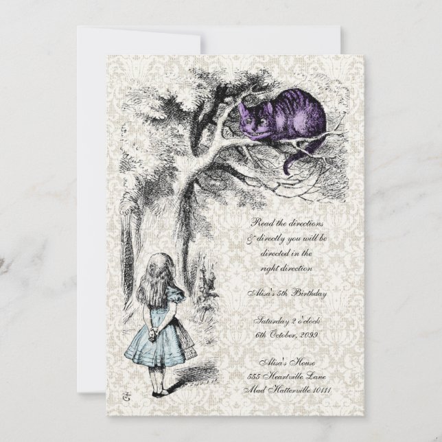 Alice in Wonderland Birthday UnBirthday Invitation (Front)