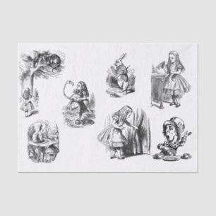 Alice in Wonderland Black and White Tissue Paper