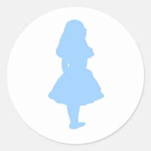 Alice In Wonderland Blue Classic Round Sticker
