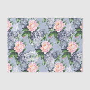 Alice in Wonderland Blue Pink Roses Tissue Paper