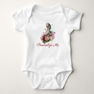 Alice in Wonderland Blush Floral Personalised Baby Bodysuit
