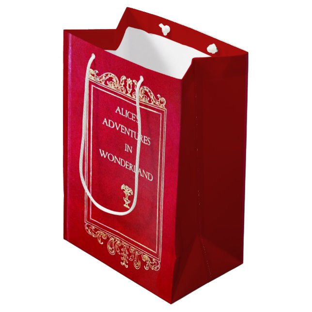 Alice in Wonderland Book Medium Gift Bag (Front Angled)