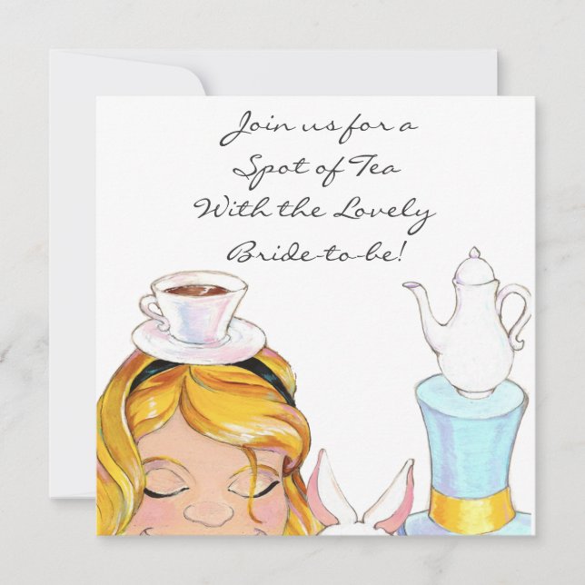 Alice In Wonderland Bridal or Baby Shower Invite (Front)