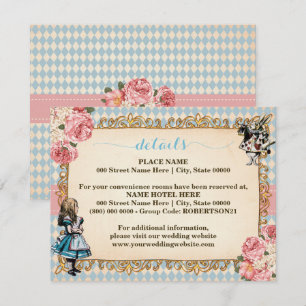 Alice in Wonderland Bridal Shower Extra Details Enclosure Card