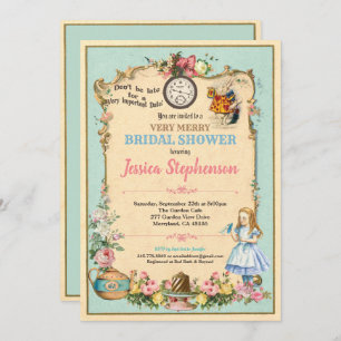 Alice in Wonderland bridal shower invitaion Invitation