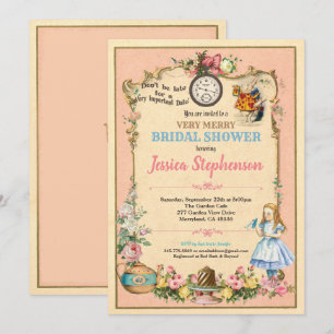 Alice in Wonderland bridal shower invitaion pink Invitation