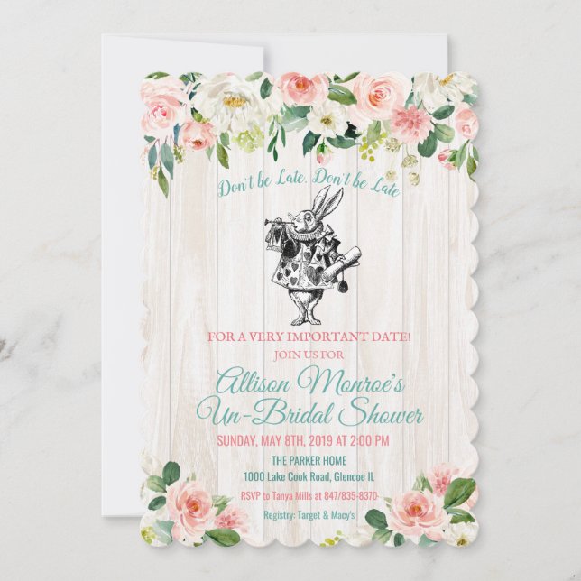 Alice in Wonderland Bridal Shower Invitation (Front)
