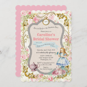 Alice in Wonderland Bridal Shower Invitation
