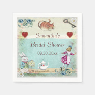 Alice in Wonderland Bridal Shower Personalised Napkin