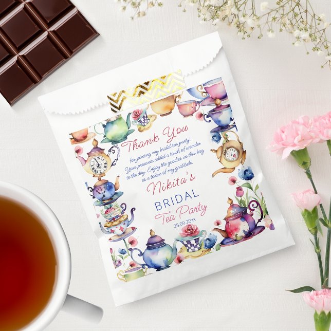 Alice in wonderland bridal shower tea party favour favour bag (Alice in wonderland bridal shower tea party favors favor bag)