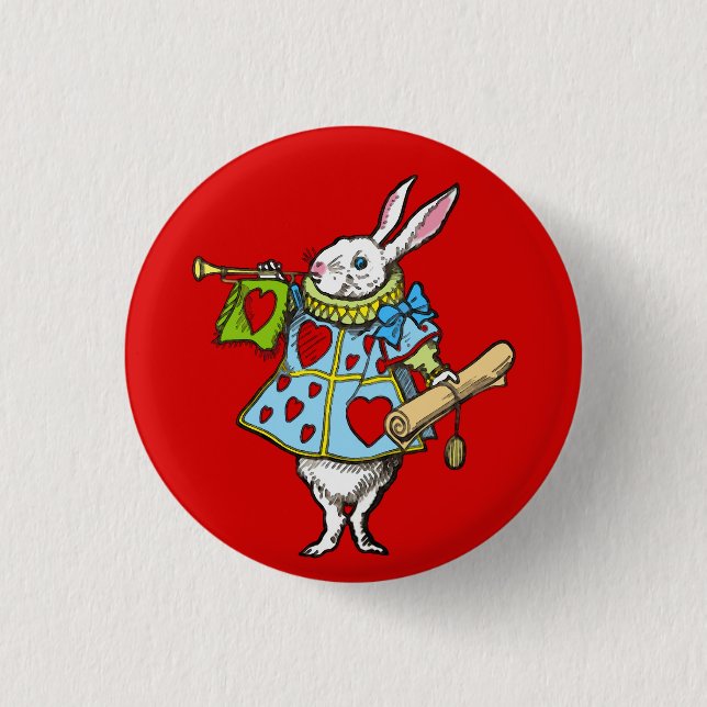 Alice in Wonderland ~ Button Rabbit Red Hearts (Front)