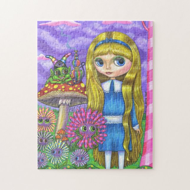 Alice in Wonderland, Caterpillar, Flowers Big Eye Jigsaw Puzzle (Vertical)