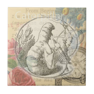 Alice in Wonderland Caterpillar: Original Tenniel  Ceramic Tile